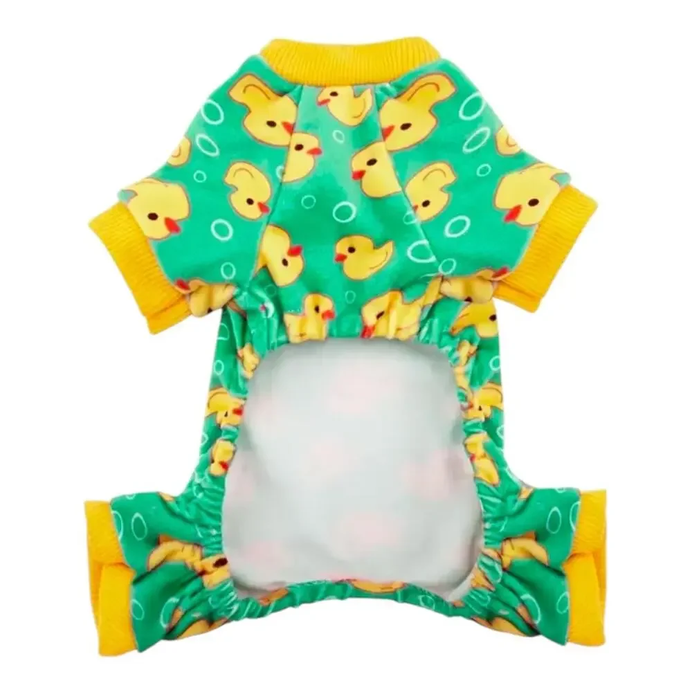 Duck Pet Pajamas Dog Loungewear Small Breed Clothes onsie cat clothes sz XXL